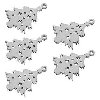 5Pcs Stainless Steel Christmas Tree Snowflake Pendants for Pet Tags Dog Use