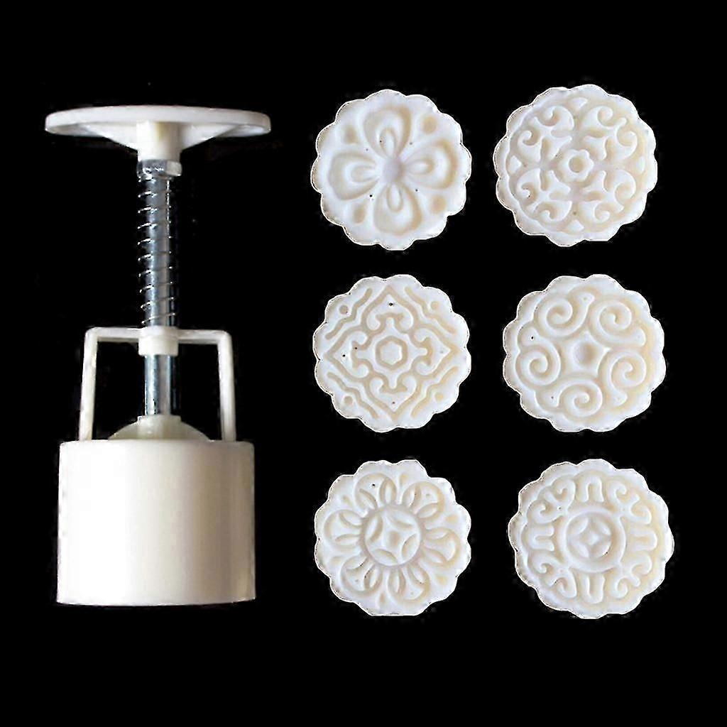 Mooncake Mold 50g Set Hand Press Dessert Diy Bake Lovers Gift Accessory