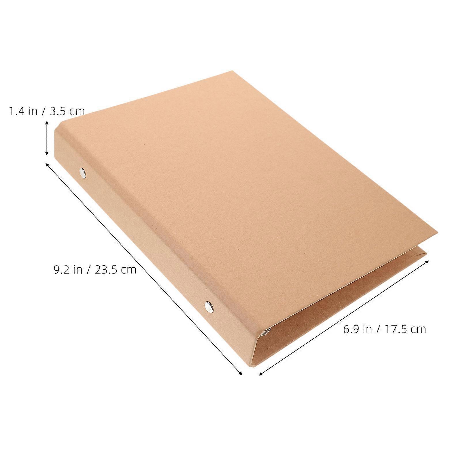 1pc Kraft Paper Binder Cover A5 Recomable Notebook Shell Document Organizer Folder For School Journal Scrapbook Notepad