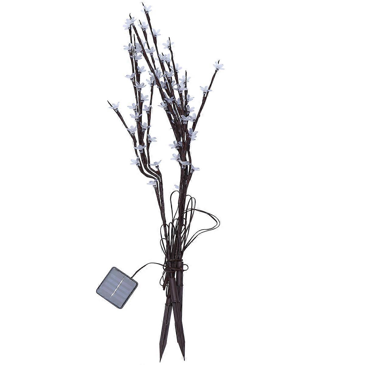 Solar Garden Light Cherry Branches Lamp for Lawn 1Set with White Light