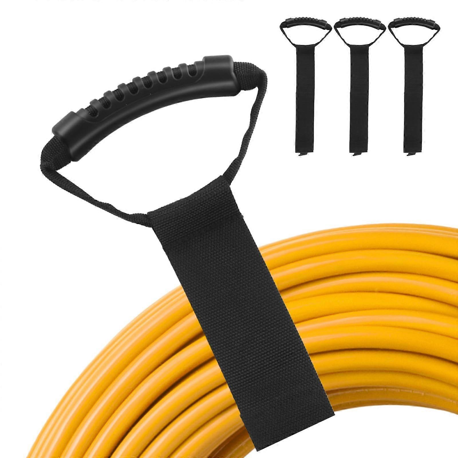 4 Pack Heavy Duty Hose Storage Straps with Carry Handle, Extension Cord Organizer for Garden and Pool