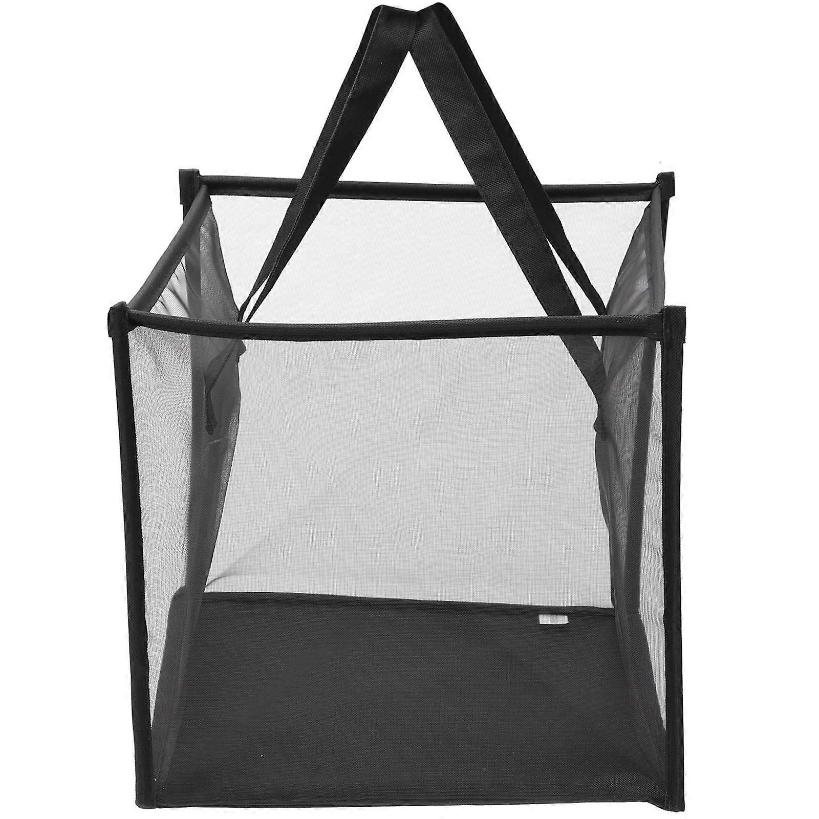 Black Mesh Laundry Hamper Foldable Laundry Basket for Daily Use 4Pcs