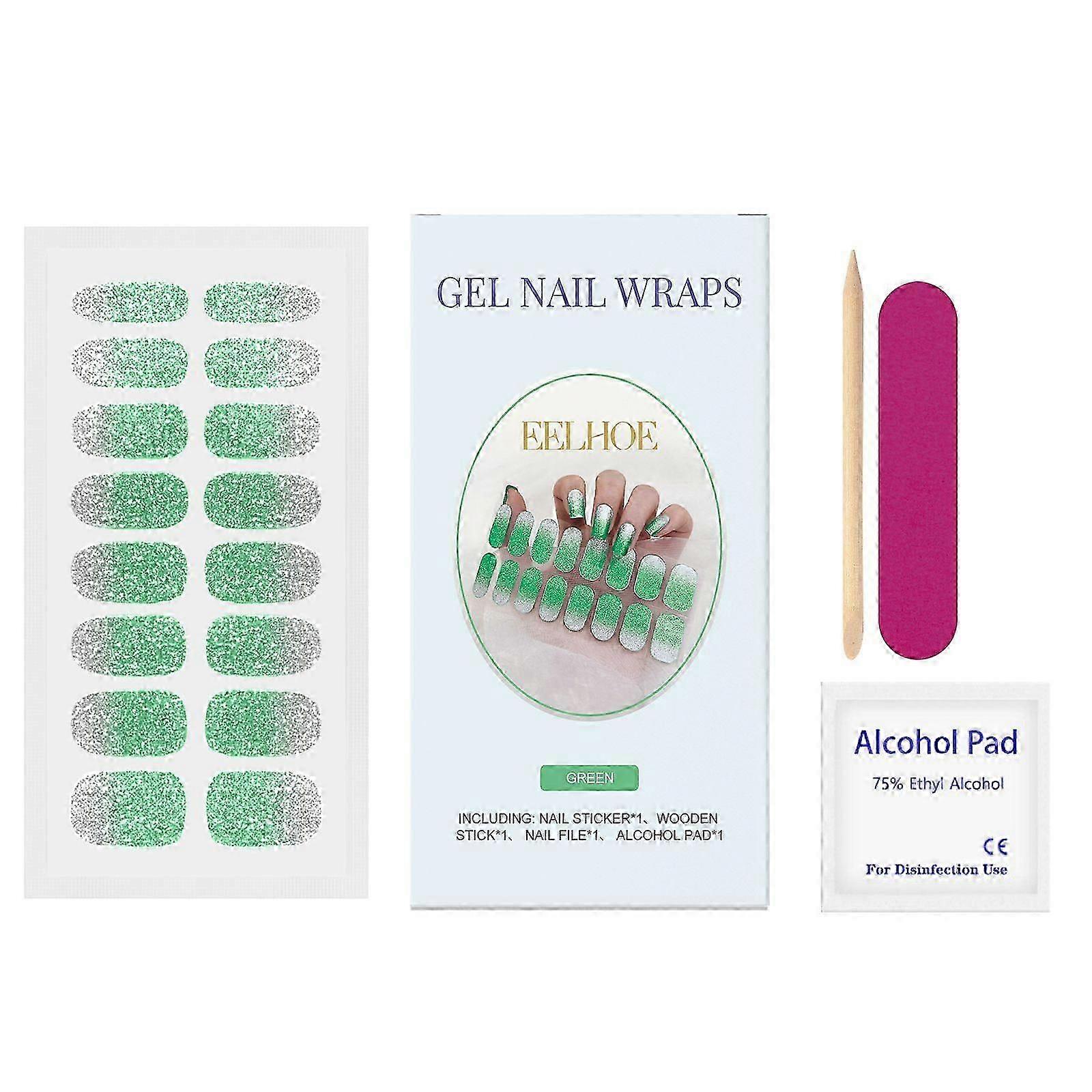 Soft Gel Nail Sticker Set (Shiny Green)