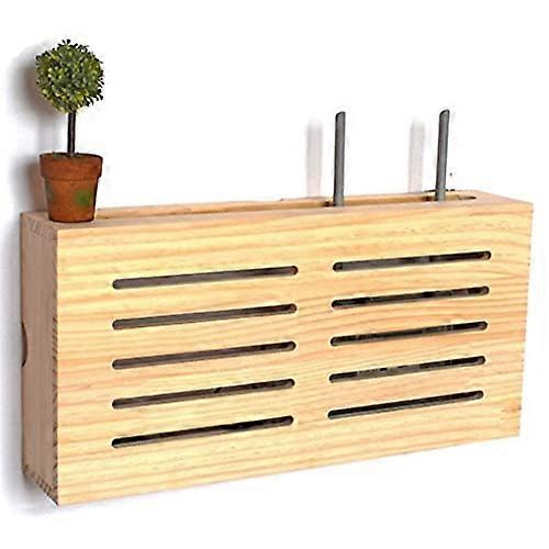 WiFi Router Wall Mount Shelf with Cable Concealment, Floating Storage Box for Home and Office