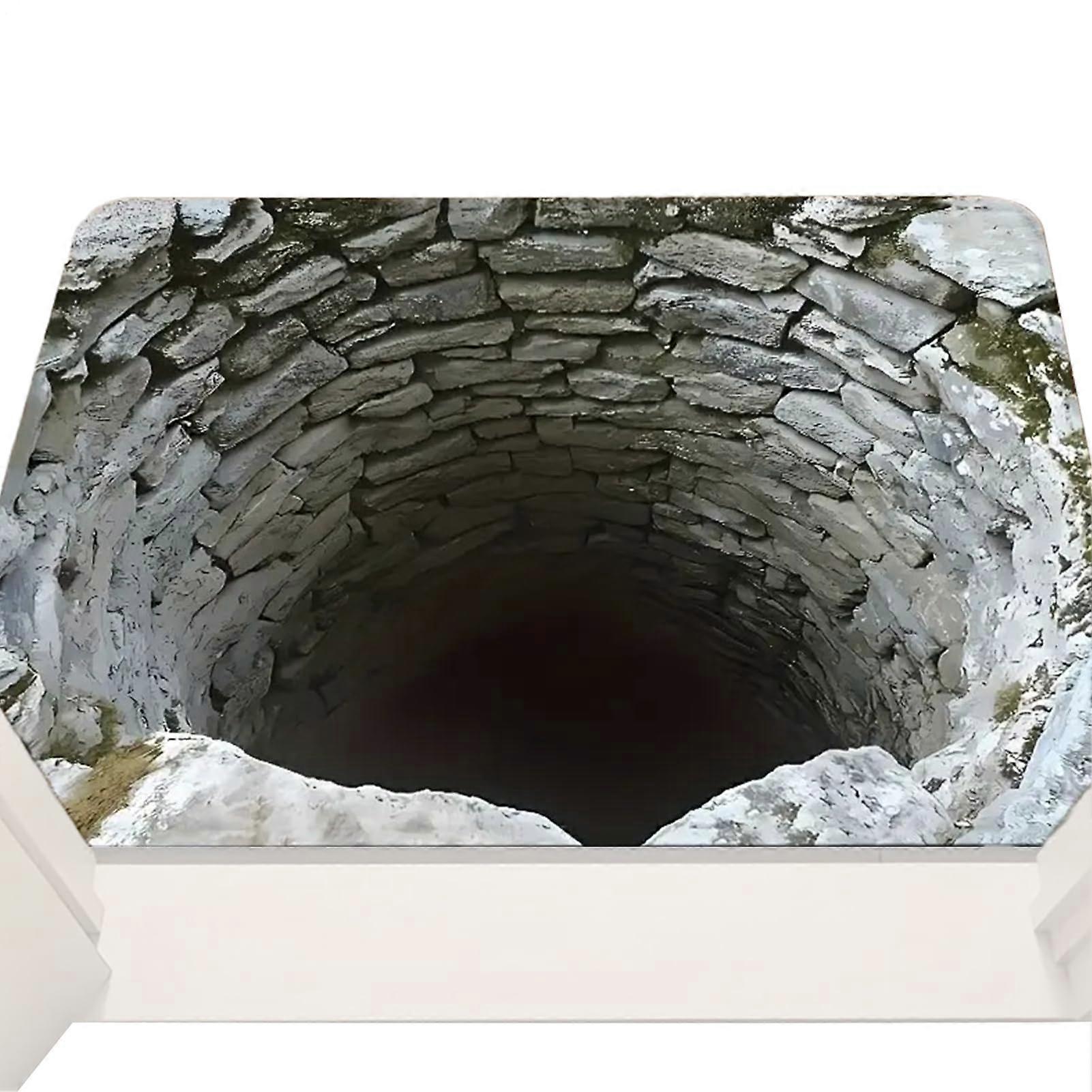 3D Illusion Rug with Abyss Visual Effect, NonSlip Absorbent Doormat for Home Entrance 20x32