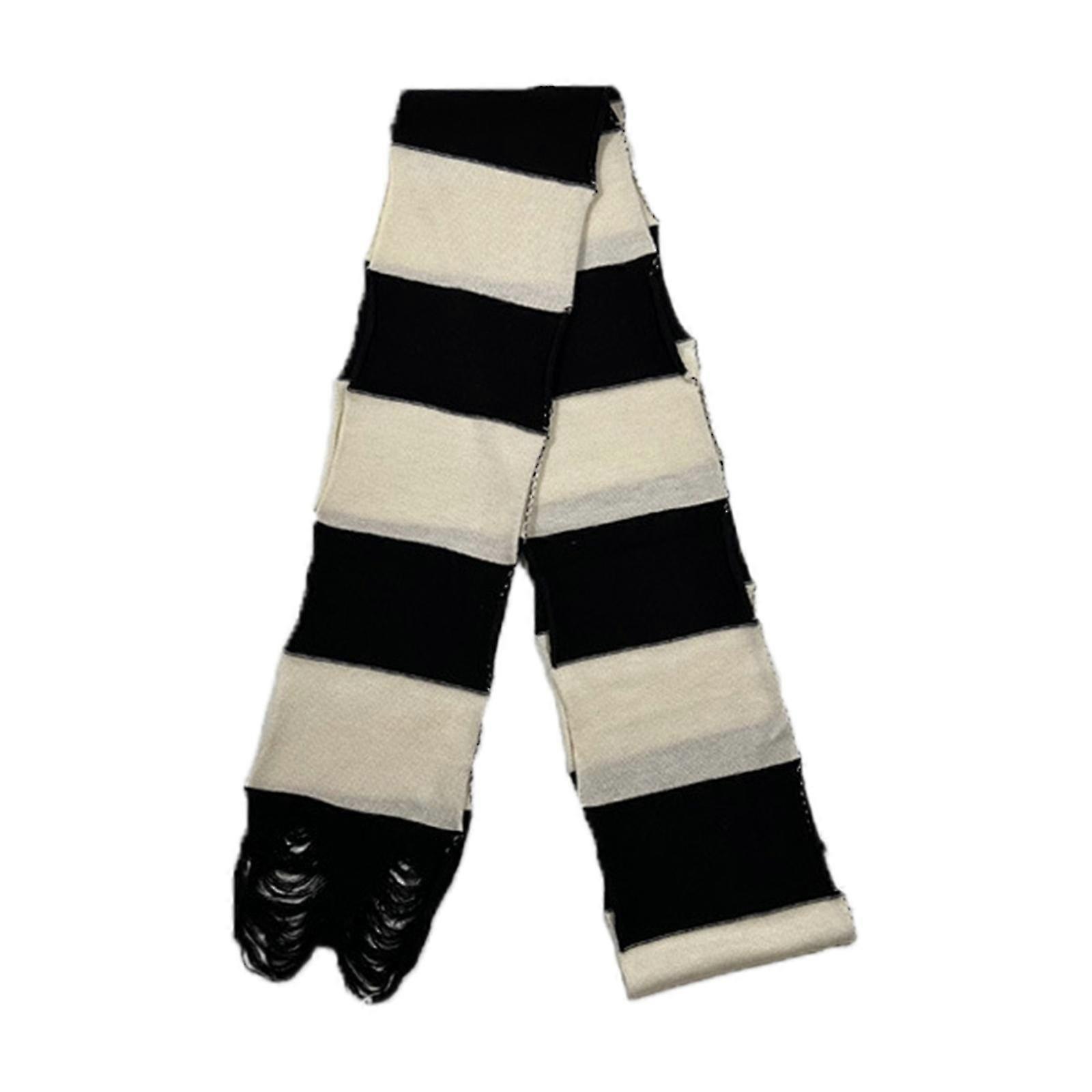 Knitted Stripe Scarf For Women Autumn Thin Scarves Female Camping Shopping Scarf Teenagers Long Decorative Scarves Gray