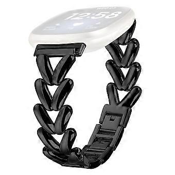Zinc Alloy Watch Band for Fitbit Versa 3/Sense Twisted Metal Watch Strap Replacement