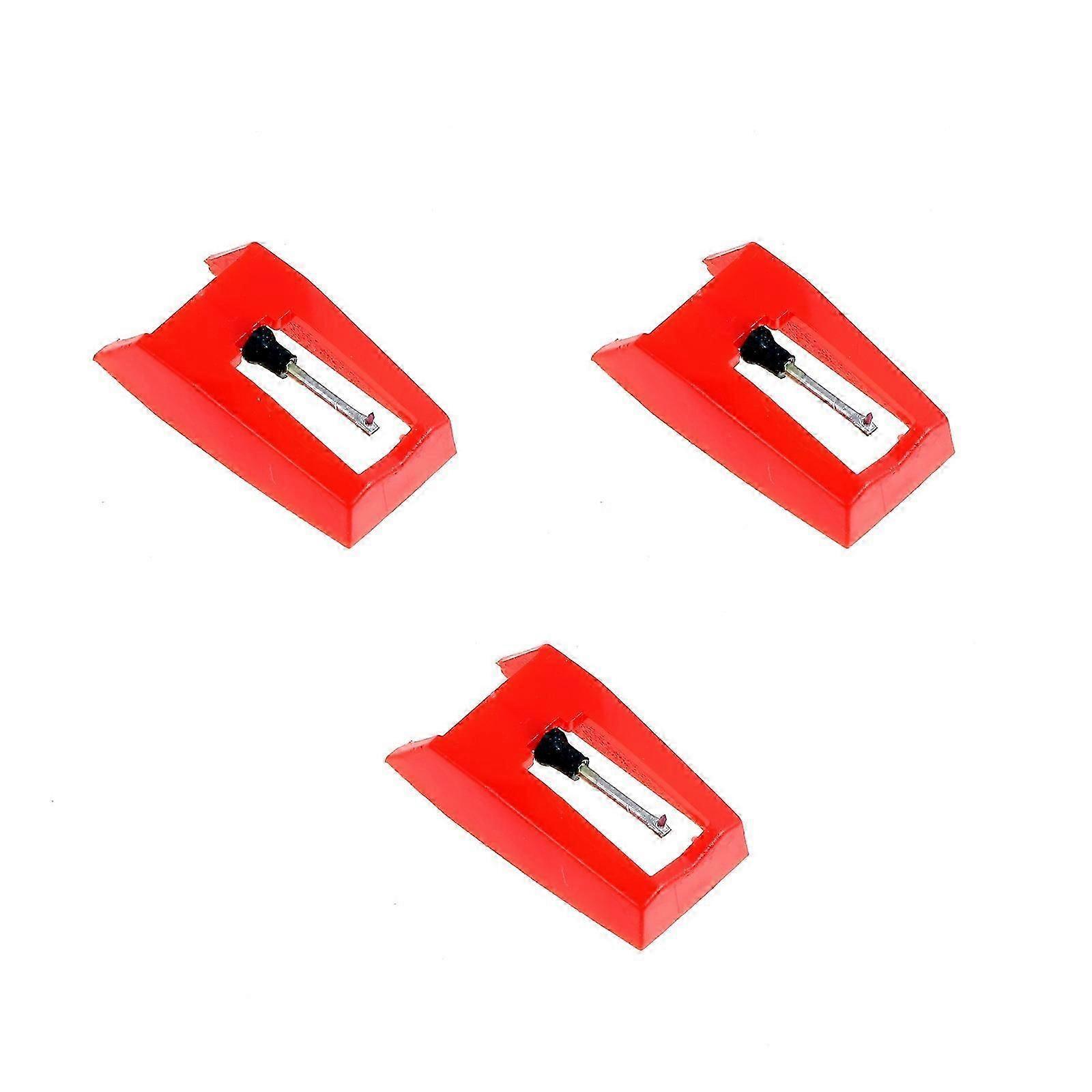 Stylus Needles Compatible Phonograph Gramophone Needle Replacement 3Pcs Red myi