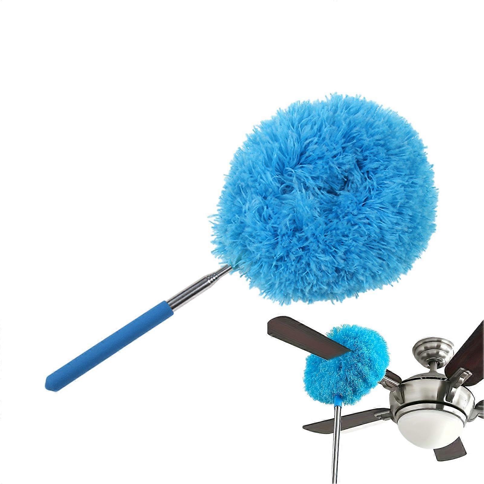 Telescoping Duster with Bendable 360° Head, Extendable Ceiling Fan Cleaning Tool, Blue