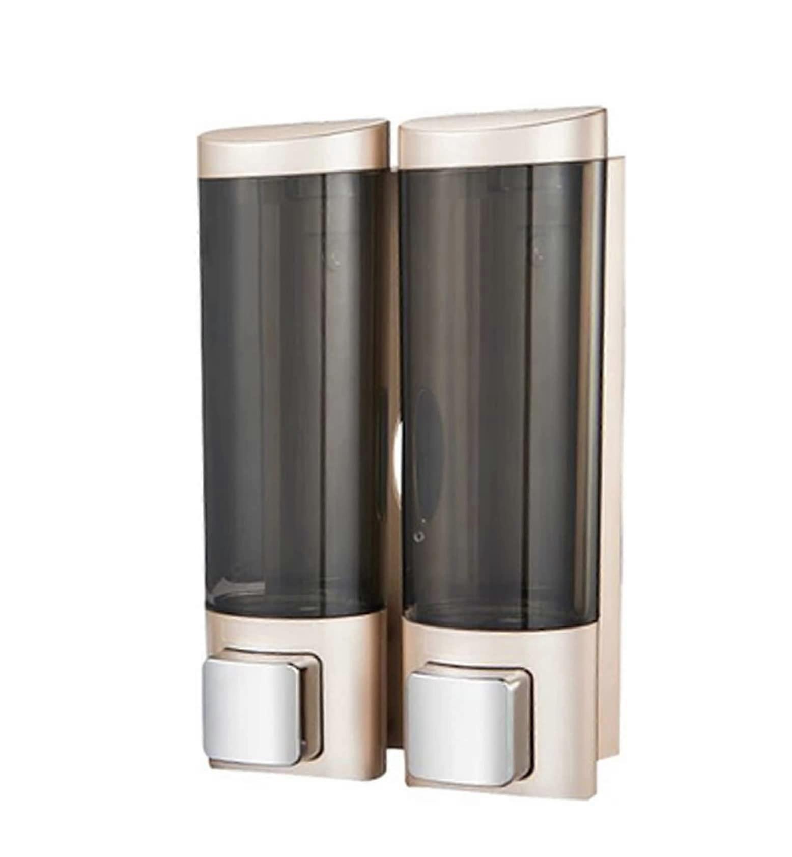 Double Head Wall Mounted Foaming Soap Dispenser 200ml Dual Pump ABS Chrome for Bathroom Kitchen