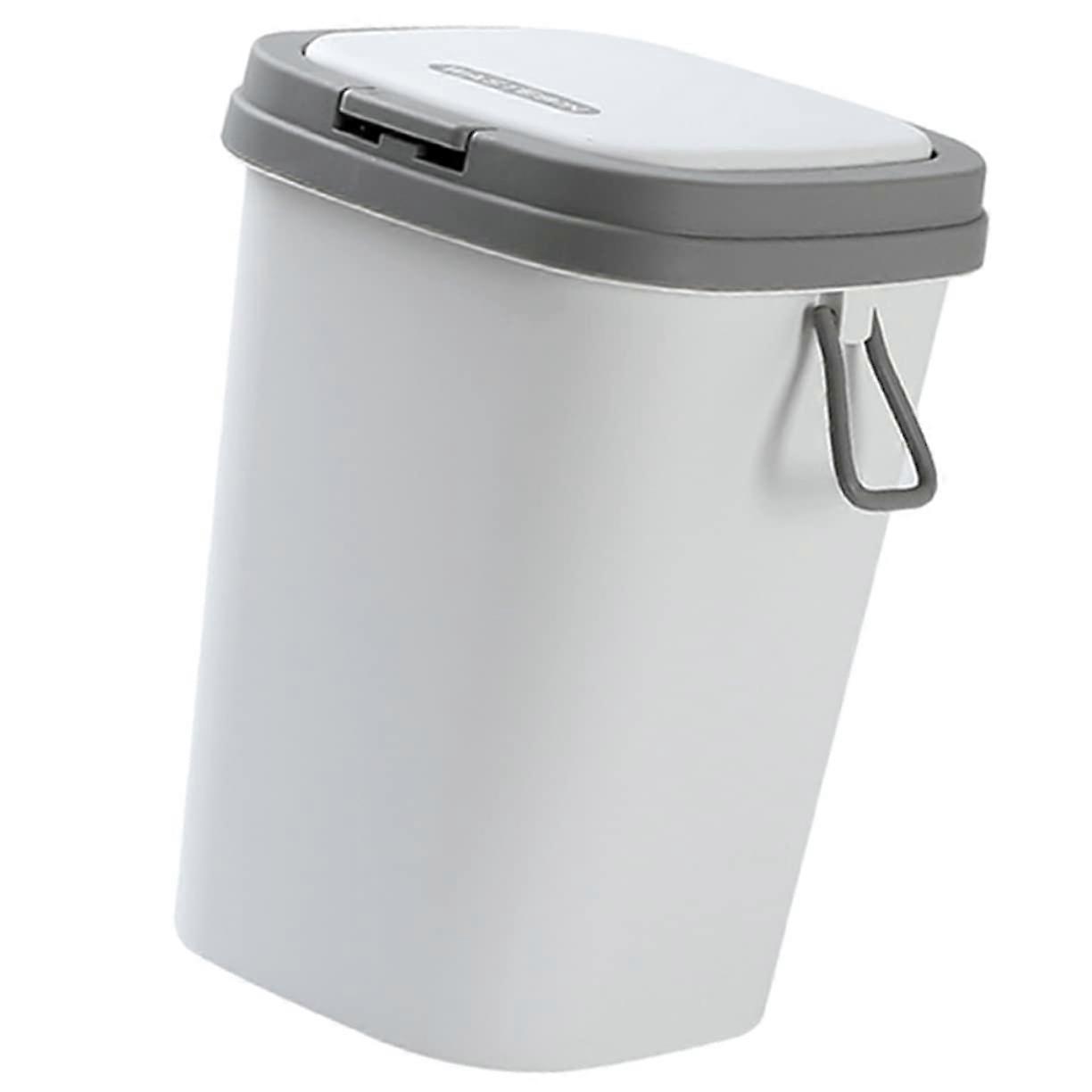 Bathroom Trash Can with Locking Lid and Handle for Kitchen, Office and Restroom Use