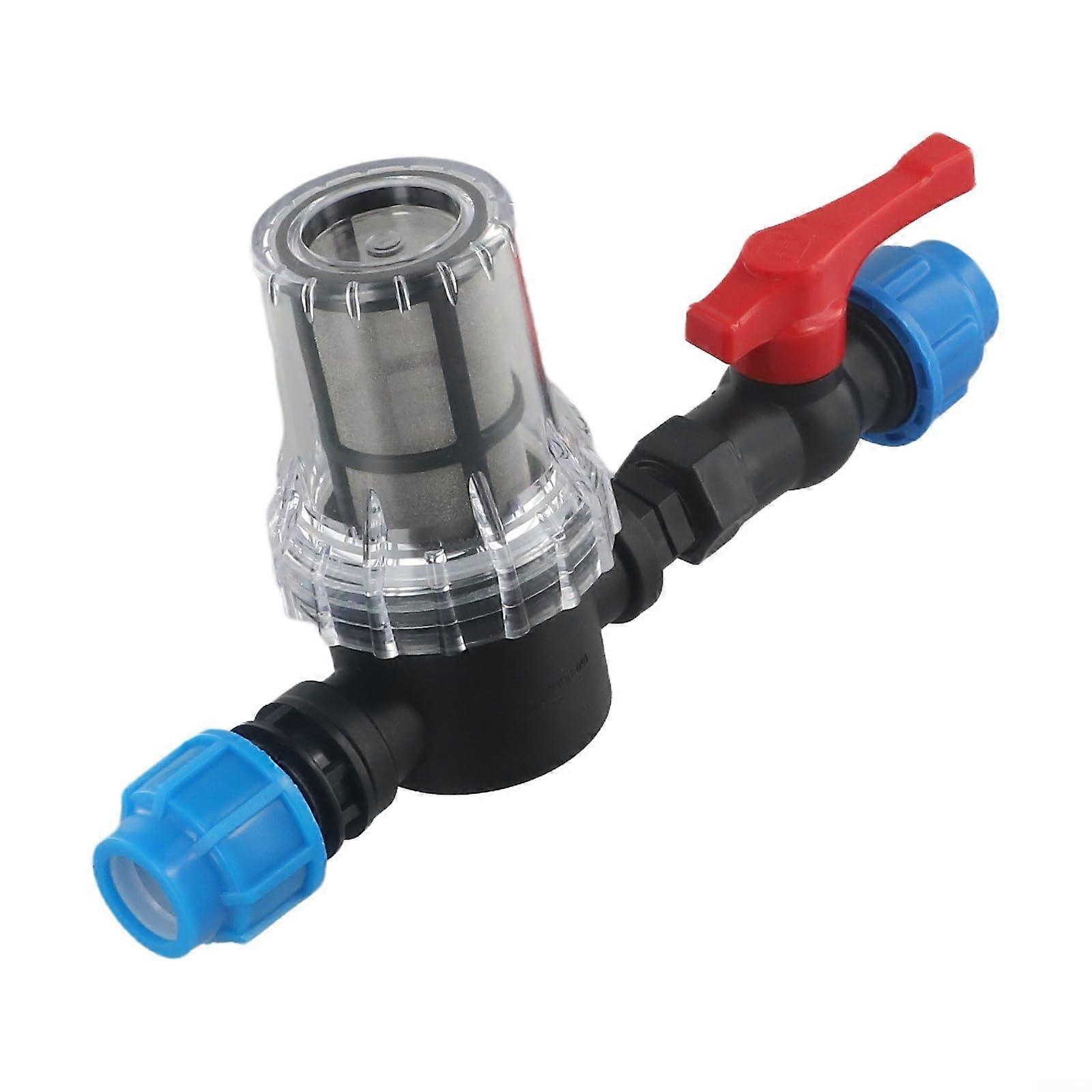 Garden Drip Irrigation Filter with Quick Connector, 80 Mesh Efficient Filtration, 20mm Plastic Tube