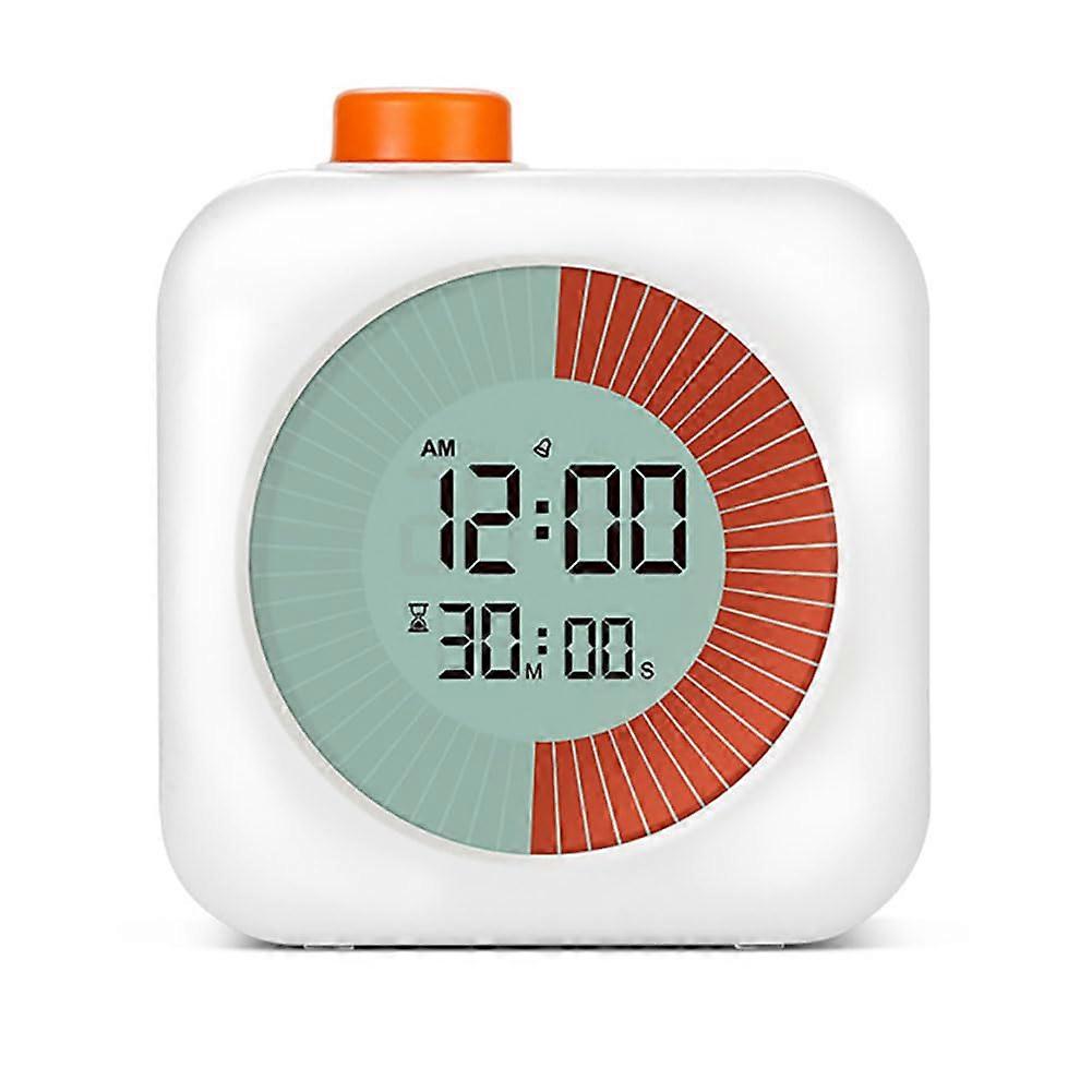 Visual Countdown Timer with Clock and Alarm, 60Min Digital Kitchen Timer for Kids and Adults