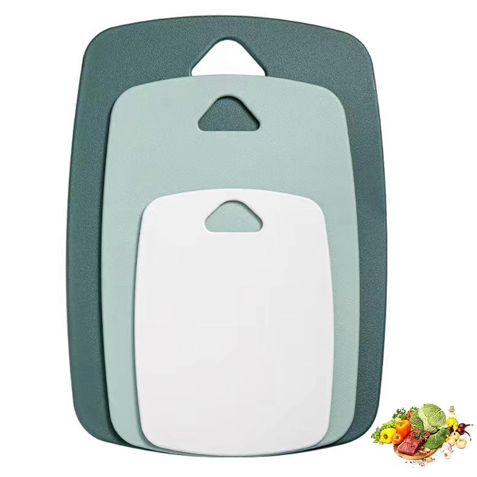 Plastic Cutting Board Set 3Piece NonSlip BPA Dishwasher Safe ColorCoded Kitchen Boards Green