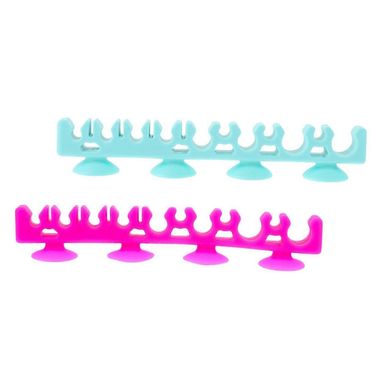 2pcs Silicone Makeup Brush Holder with Suction Cups for Wall Mounted Drying and Vanity Storage