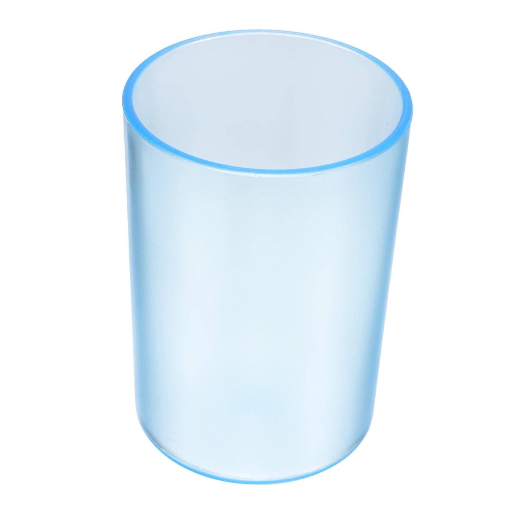 Transparent Toothbrush Cup with Elegant Design for Bathroom Drinking and MultiFunctional Use Blue