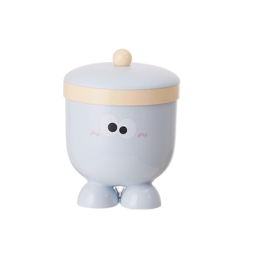 Desktop Trash Can 2 in 1 Design Compact Tabletop Garbage Bin for Office Dorm Room Blue