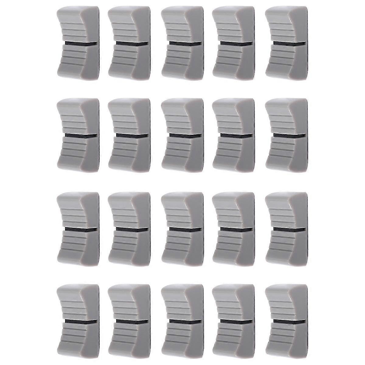 20Pcs 24mmx11mmx10mm Console Mixer Slider Fader Knobs Replacement compatible Potentiometer Gray Knob
