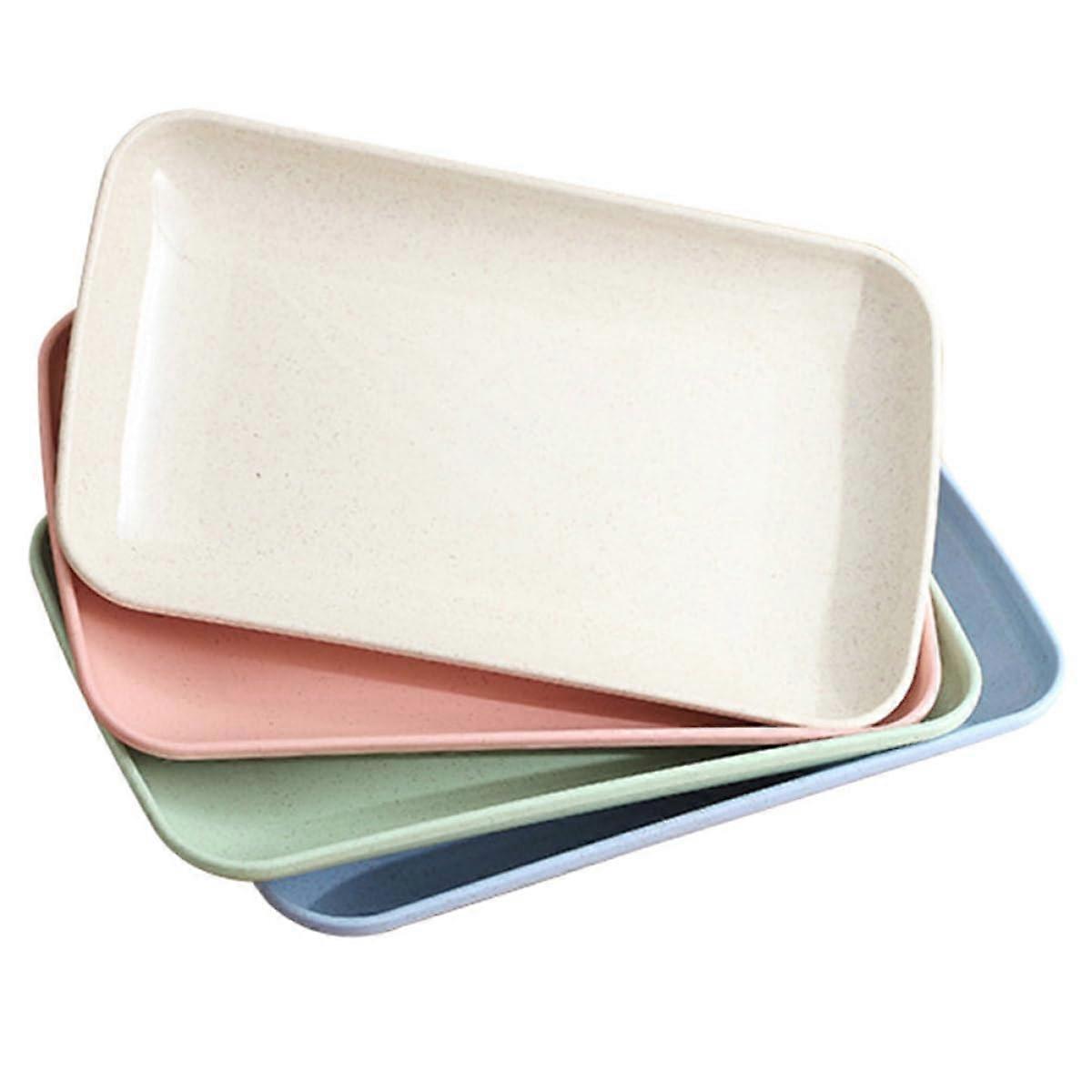 4Pcs Rectangular Sushi Serving Platters for Home and Restaurant, Durable EasyClean Food Trays