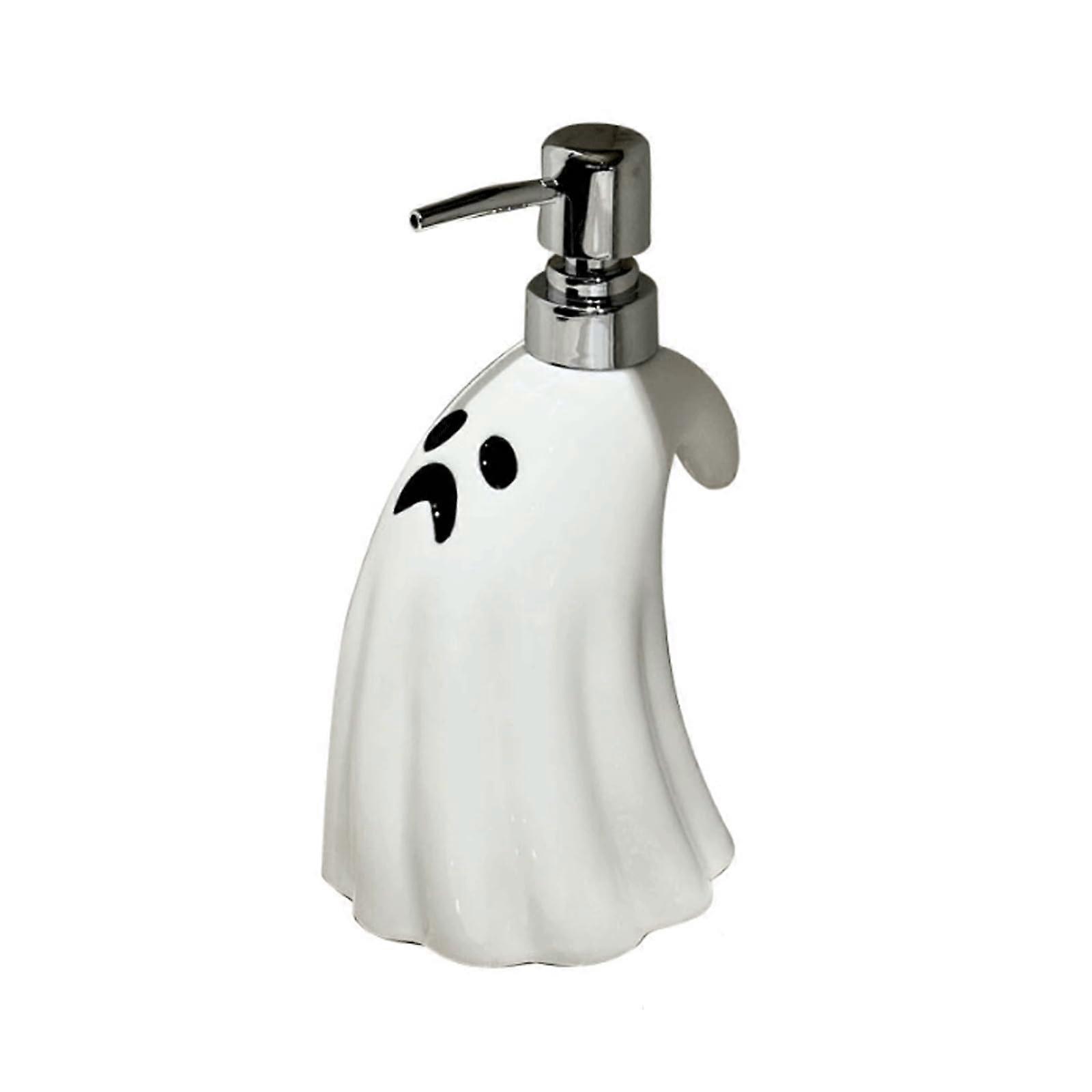 Ceramic Soap Dispenser 13.4Oz Halloween Ghost Design for Bathroom Fall Refillable Pump Bottle