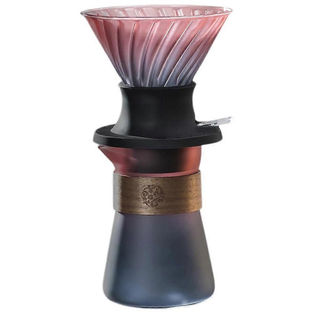 Pour over Coffee Maker Set with Push Switch Carafe & Reusable V Shape Coffee Dripper Home Brewing Kit