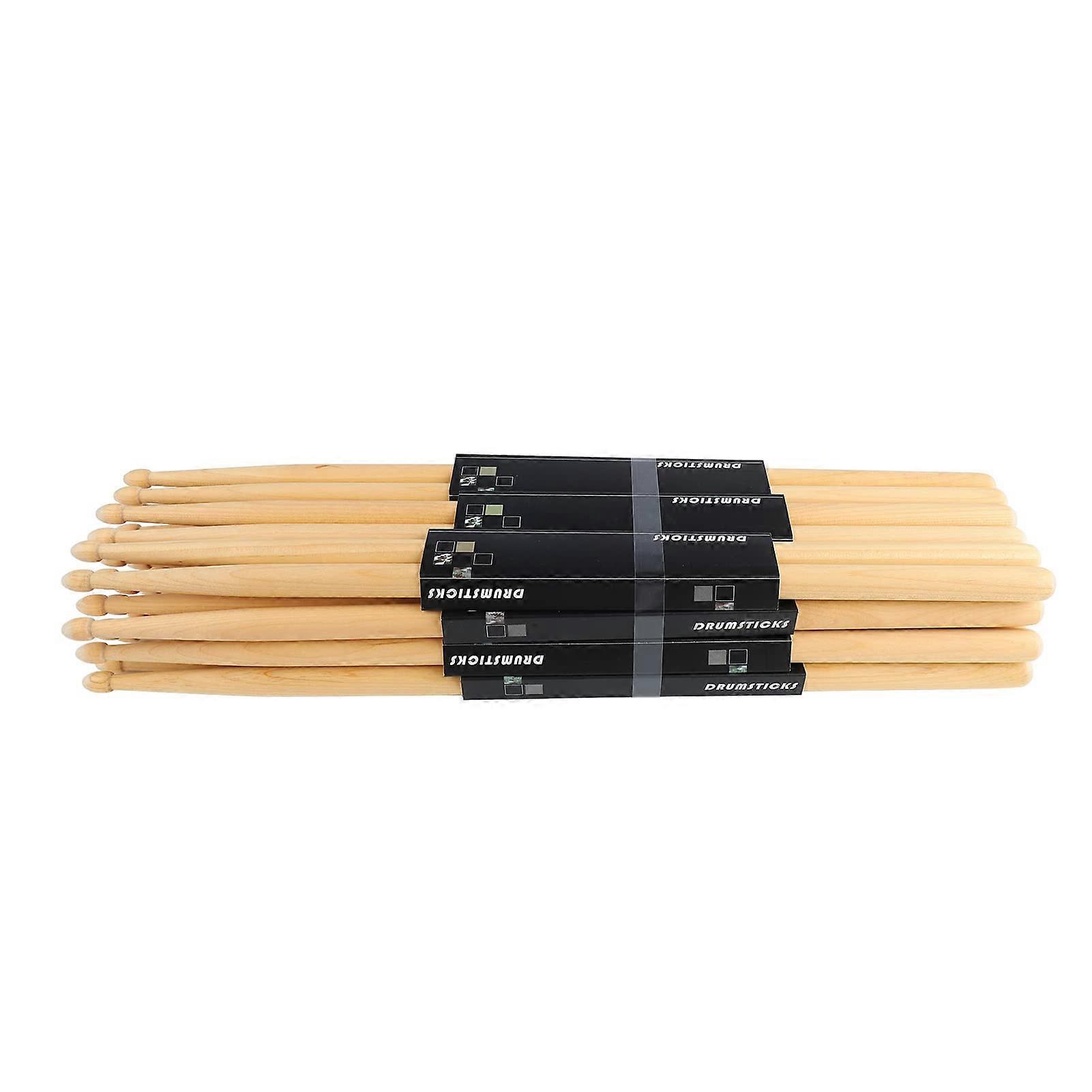 7A Maple Drumsticks 12 Pairs AntiSlip Grip Durable Lightweight Set for Practice and Performance