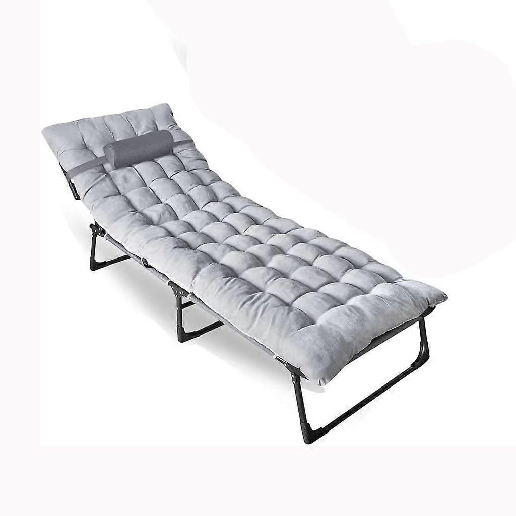 2Pack Camping Cot with Pad, 4Position Adjustable Folding Bed Grey with Carry Bag