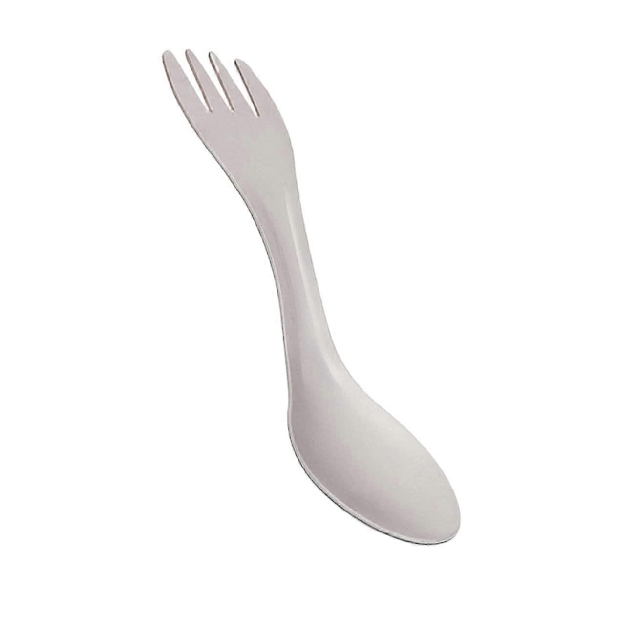 Double Ended Titanium Spork Camping Utensil 2 in 1 Lightweight Durable Fork Spoon Silver