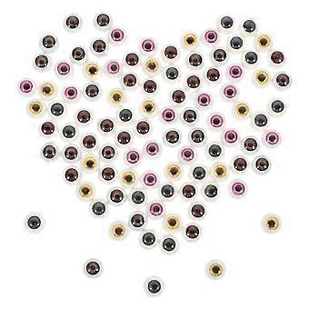 Olhos de boneca em acrílico, olhos de boneca simulados para artesanato de Halloween, 100 peças, acessórios.
