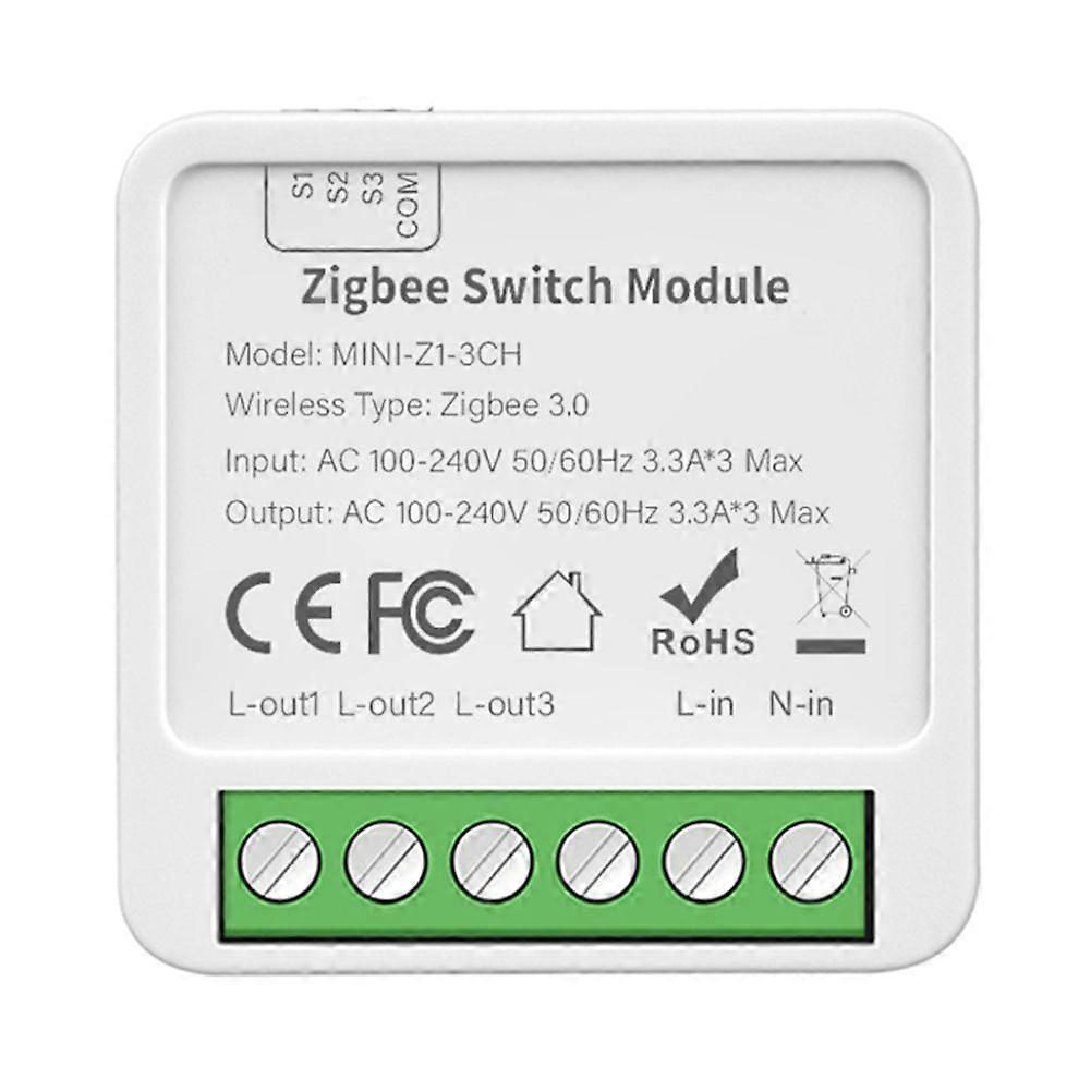 Tuya Zigbee 3 CH DIY Smart Switch 3-Way Control Light Relay Smart Life Wireless Remote Control Zigbee Switch Module