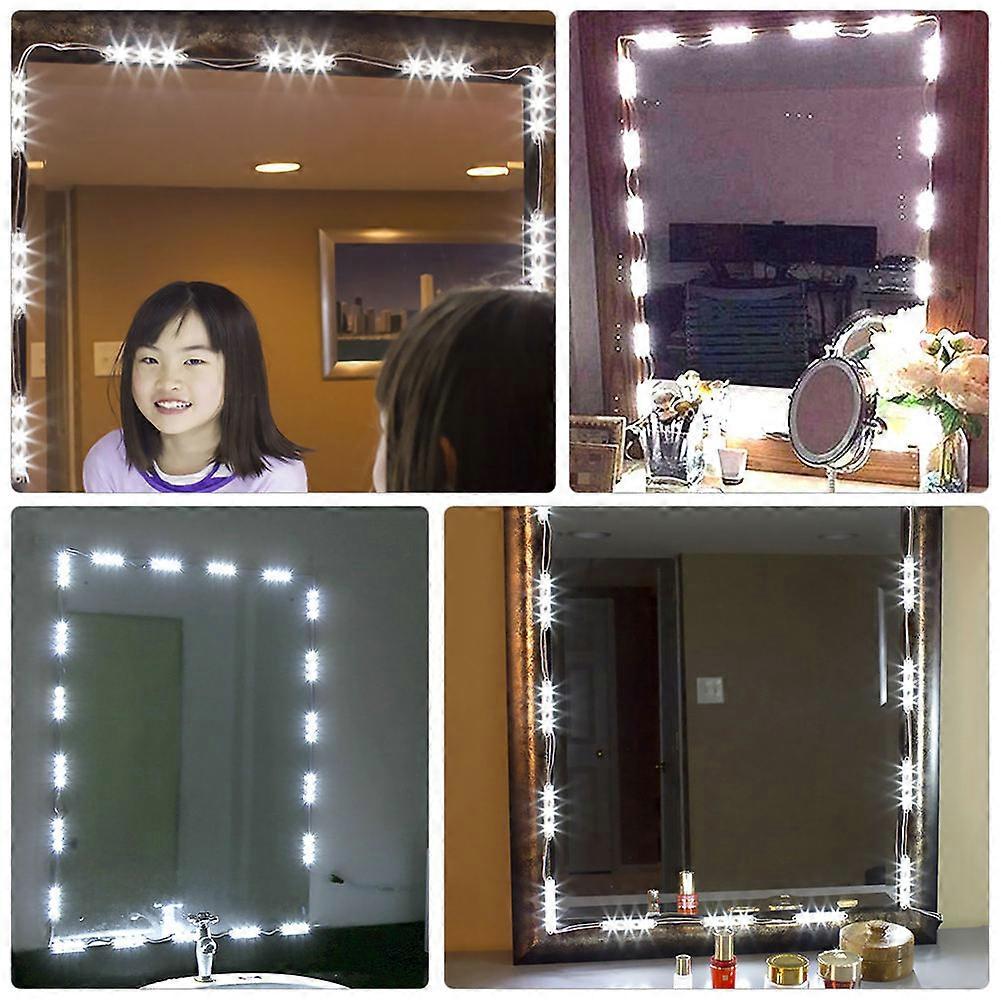 Mirror Light Stick on Rectangular Vanity Table Assorted Color Plastic Brightness Control 1 Set