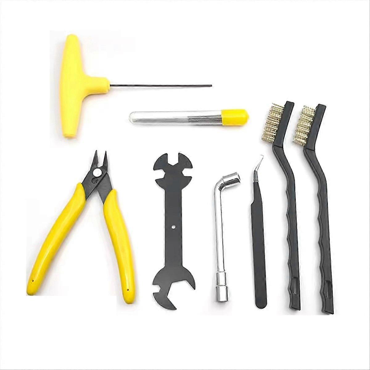 3D Printer Nozzle Cleaning Tool Kit with Cleaning Needle Brush Yellow