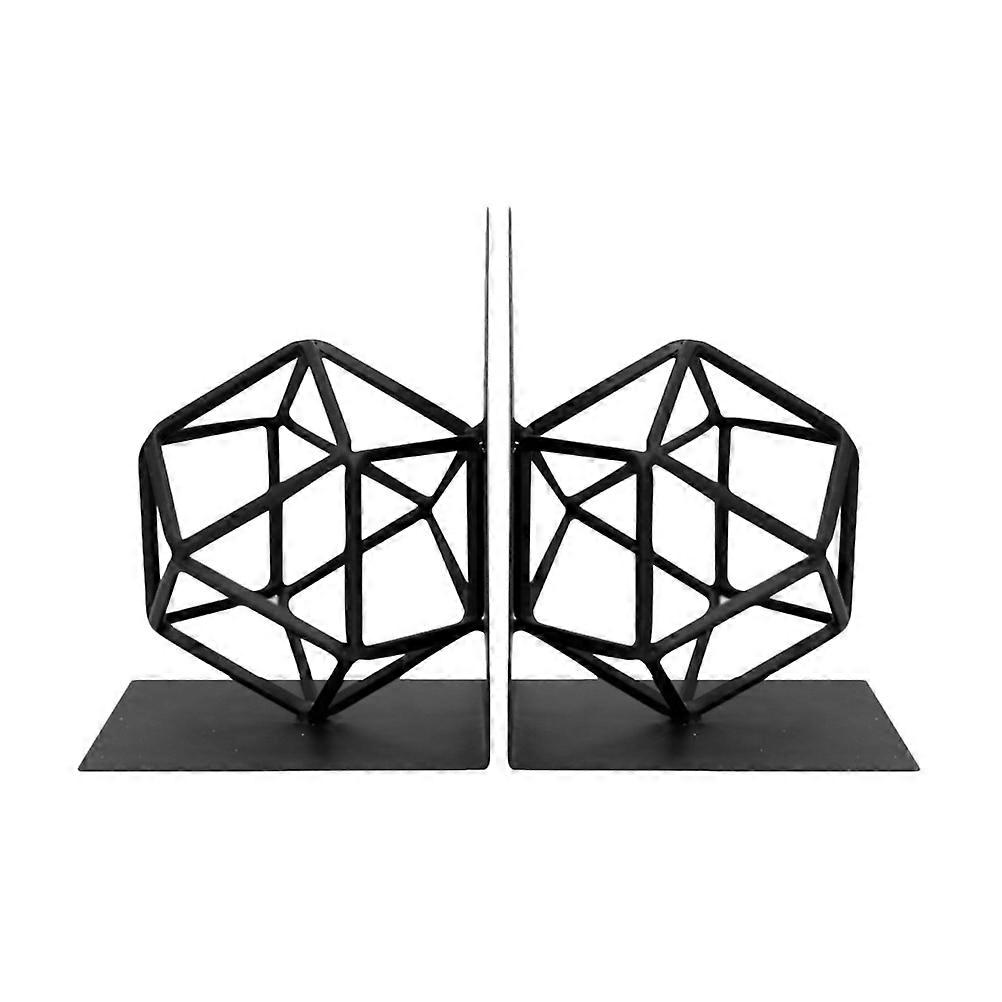 Bookstoppers Iron Art Geometry Bookends for 1Pair Nonskid Support