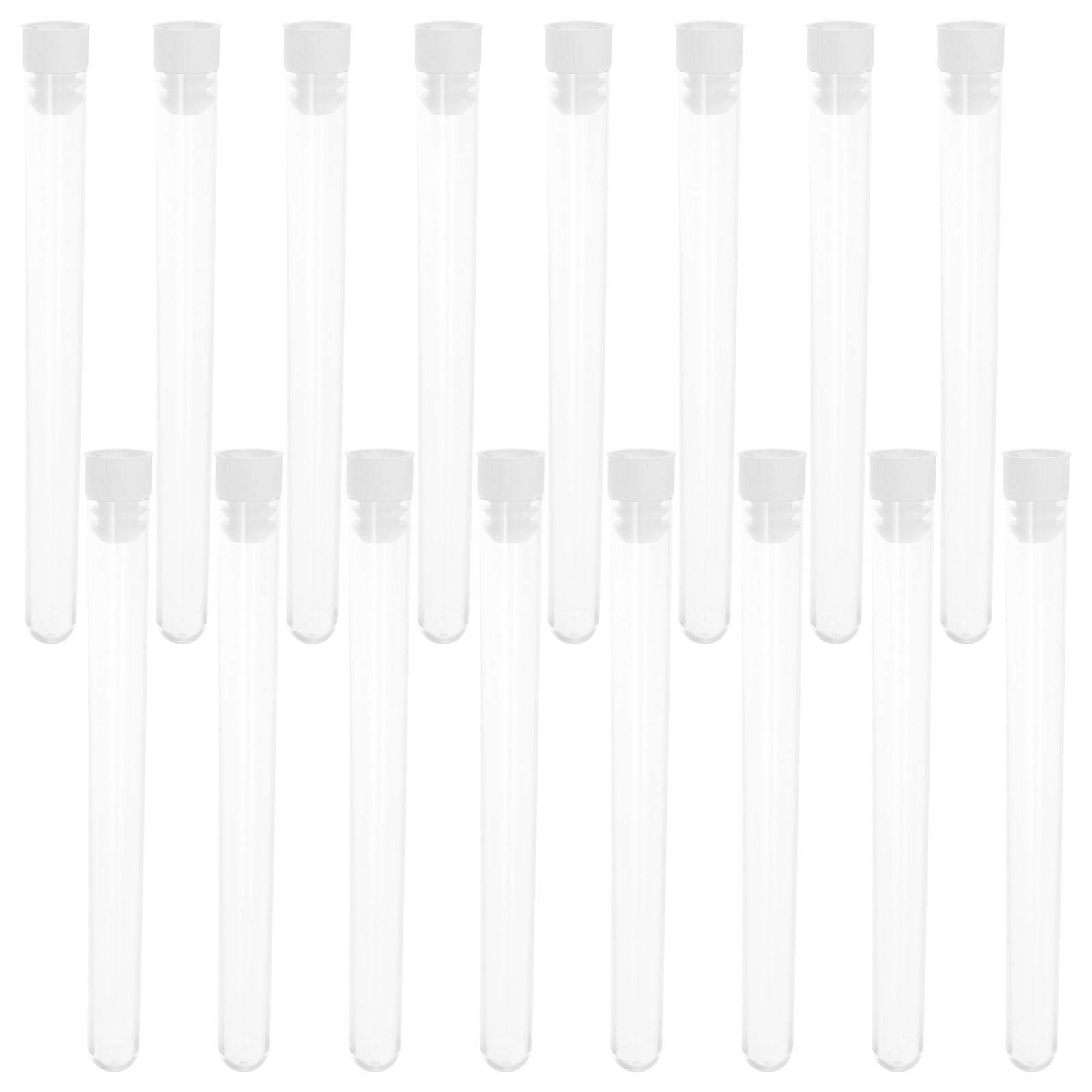 Clear Test Tubes with Caps for Storage 50Pcs Transparent Plastic Vials