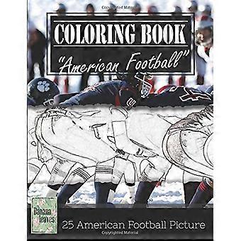 Dibujo de fútbol americano en escala de grises para colorear para adultos. Relajación mental y alivio del estrés: color añadido para liberar el estrés y potenciar el cerebro.
