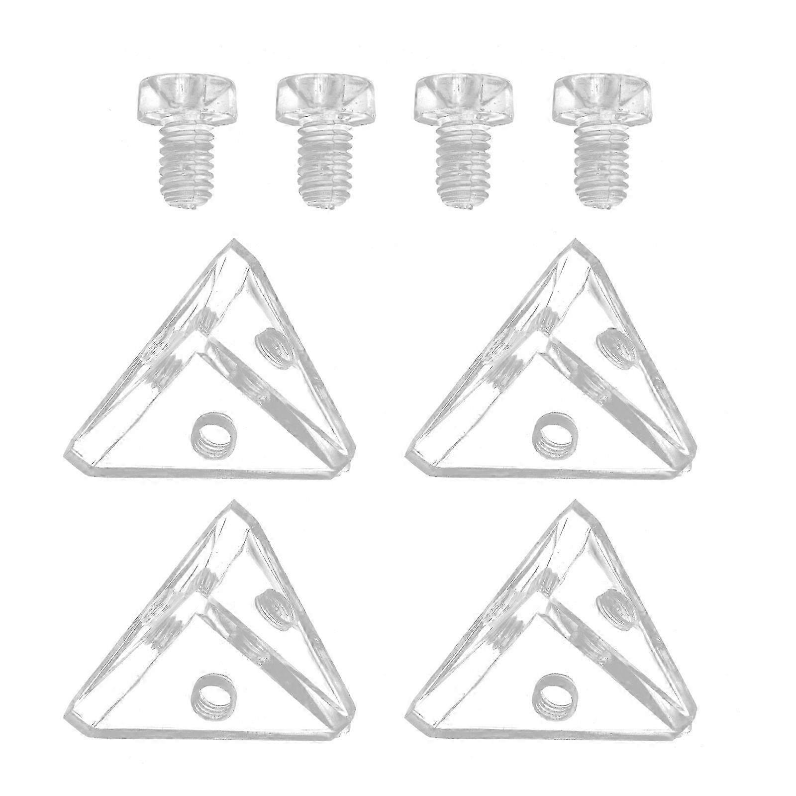 4 Sets Clear and Durable Shelf Corner Right Angle Brace L Bracket