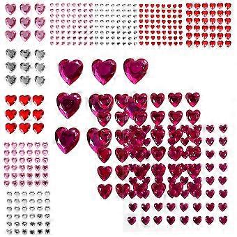 12 Sheets Heart Gems Face Gem Stickers Acrylic Rhinestone Gems Face Nail Stickers