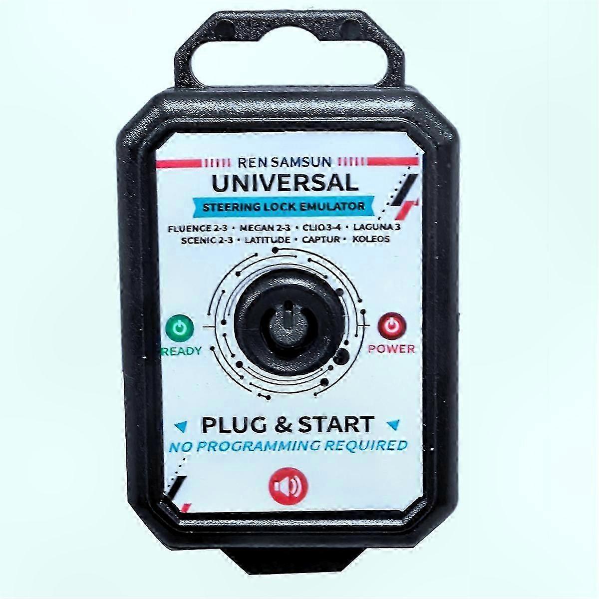 Universal Steering Lock Emulator with ELV Plug and Start Functionality Including Lock Sound for Compatible Vehicles