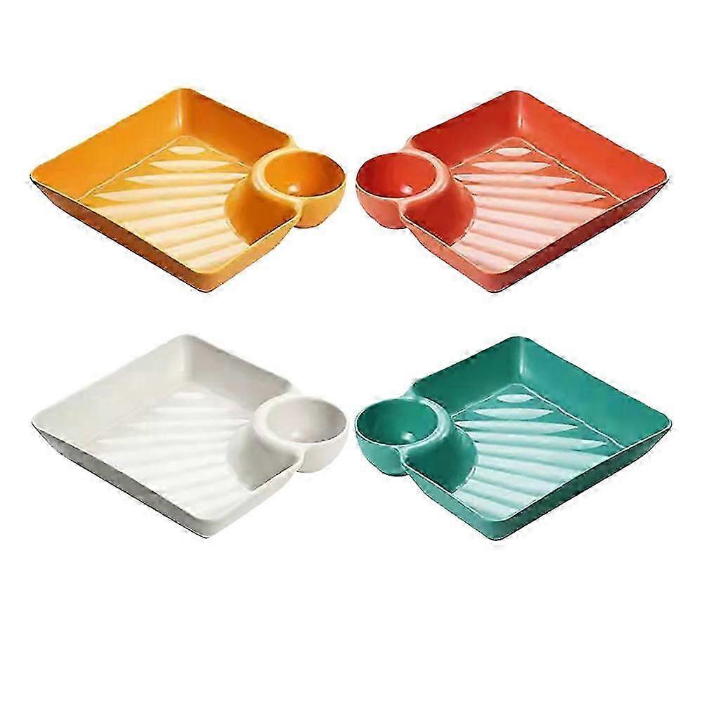 Snack Plate PP Multipurpose Chip and Dip Serving Platter 4Pcs Set