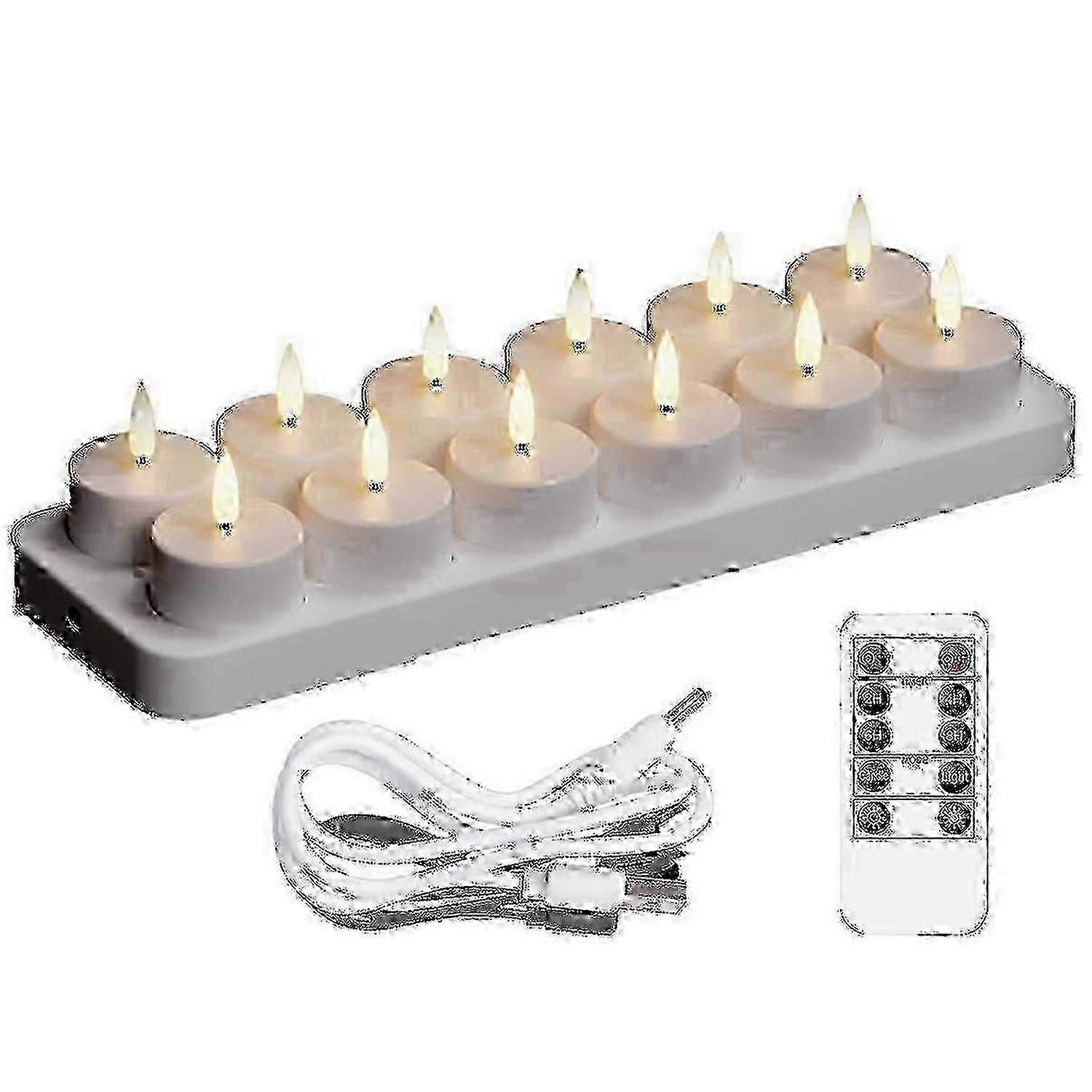 Rechargeable Tea Lights , 12 Pcs Rechargeable