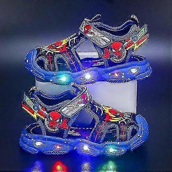 Boys Led Sandals Spiderman Outdoor Shoes Beach Shoes Kids Light-up Non-slip Shoes For Summer