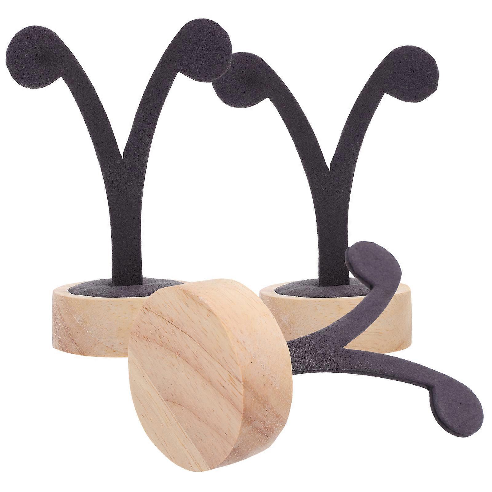 Black Earring Display Organizer for Storage 3Pcs Tabletop Ear Stud Racks