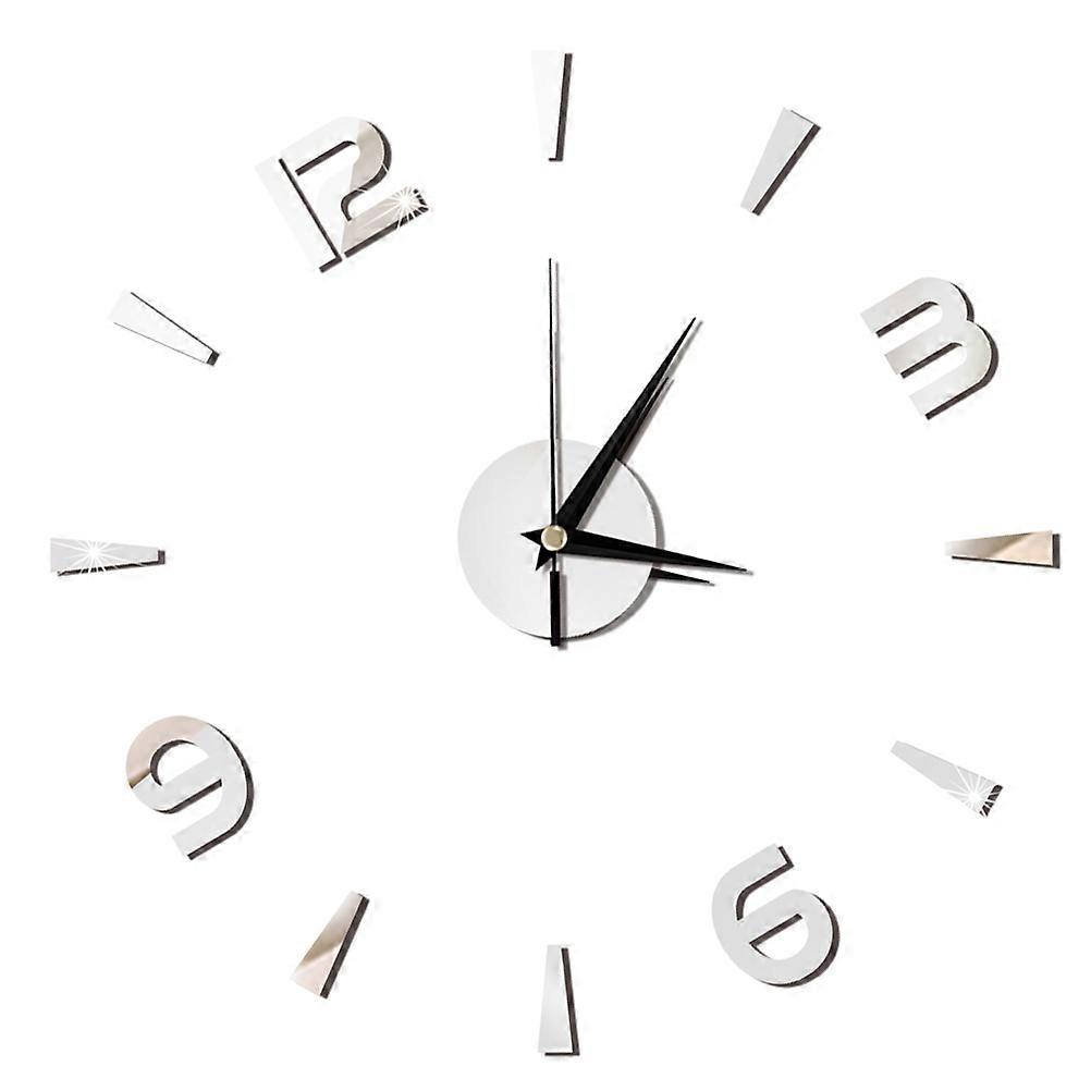 DIY Acrylic Wall Clock for Time Keeping Silver 3D Frameless Style