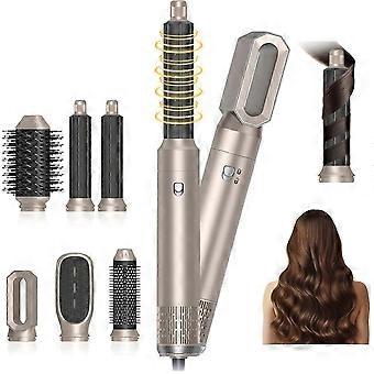 6 in 1 Hot Air Styler Brush, 1000W Automatic Curling Iron for Blow Dry, Straighten, Curl, Volume, Compatible with All Hair Types