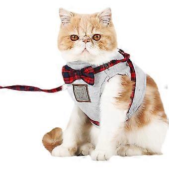 Pettorina regolabile per gatti con guinzaglio, stile britannico, per gatti di piccola taglia, taglia M