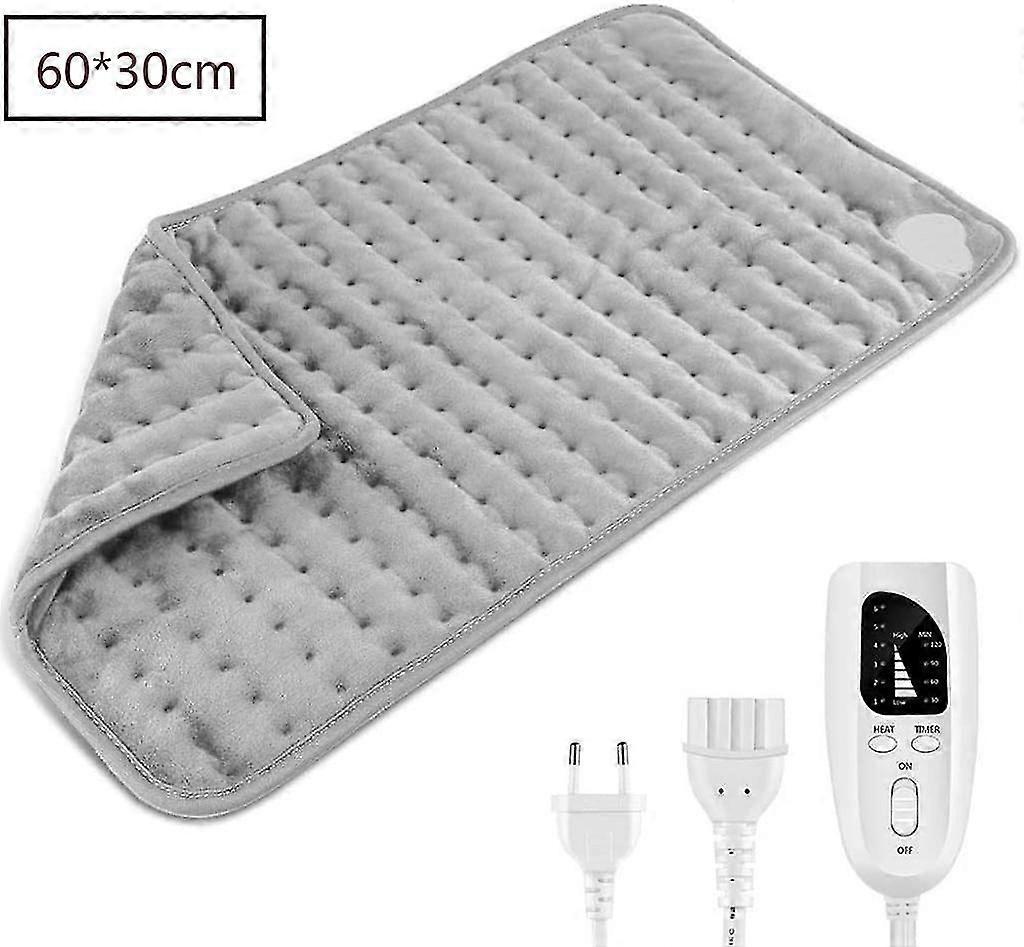 Heating Pad With Automatic Switch-off Function 60 * 30 Cm With 6 Temperature Levels And Time Settings Gray