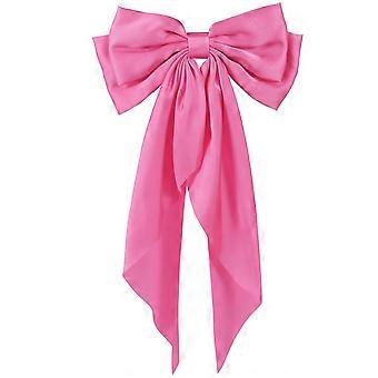 Peach Long Tail Bow Hair Ties, Classy Women Girl Hair Styling Accessories, 90s Vintage Big Satin French Style Headdress Decor, Gift Hair Bows Spring C