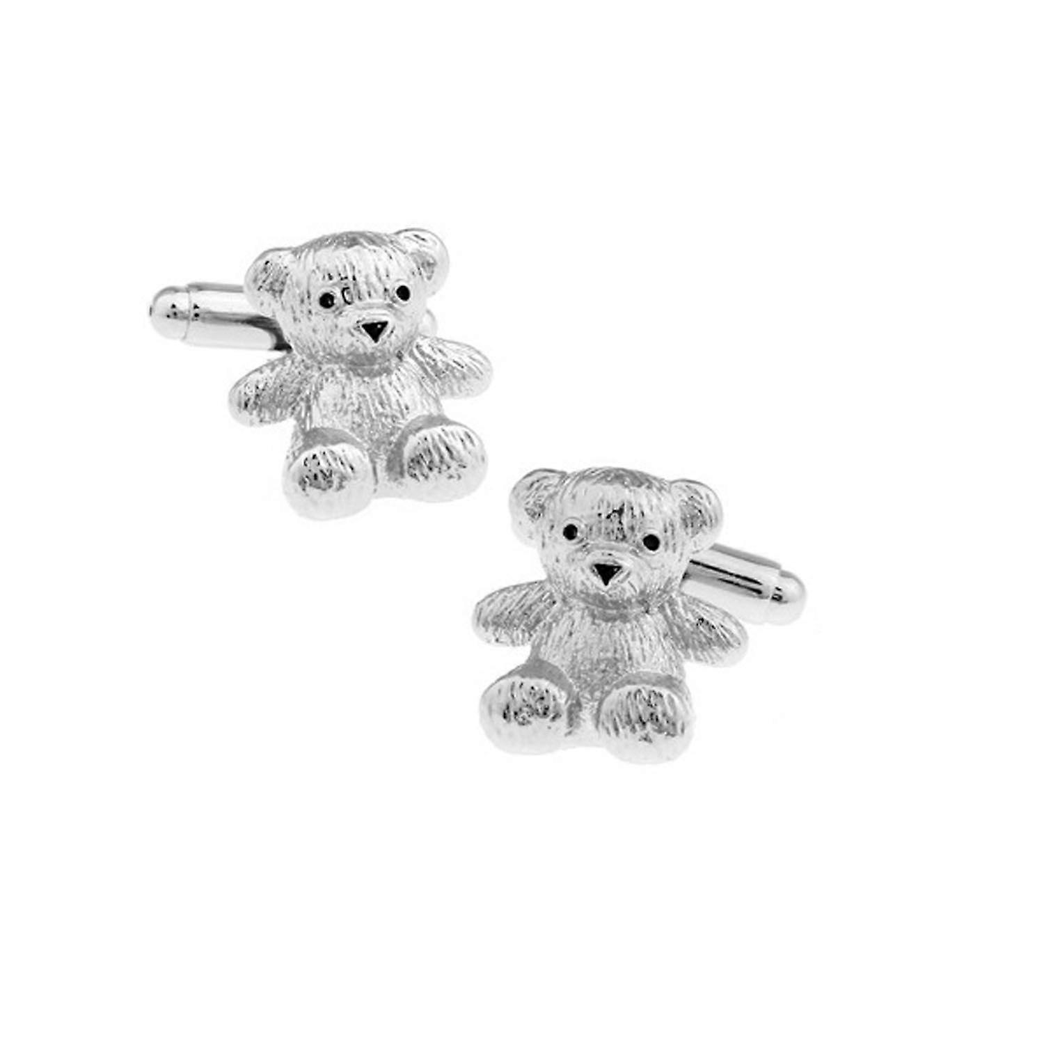 Unisex Silver Bear Cufflinks Presente