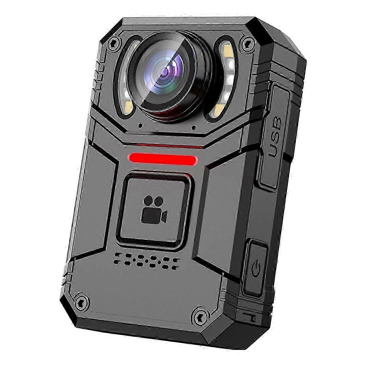 Câmera corporal 4K com áudio e vídeo, câmera bodycam de tela IPS de 2 polegadas com som e visão noturna para segurança, polícia
