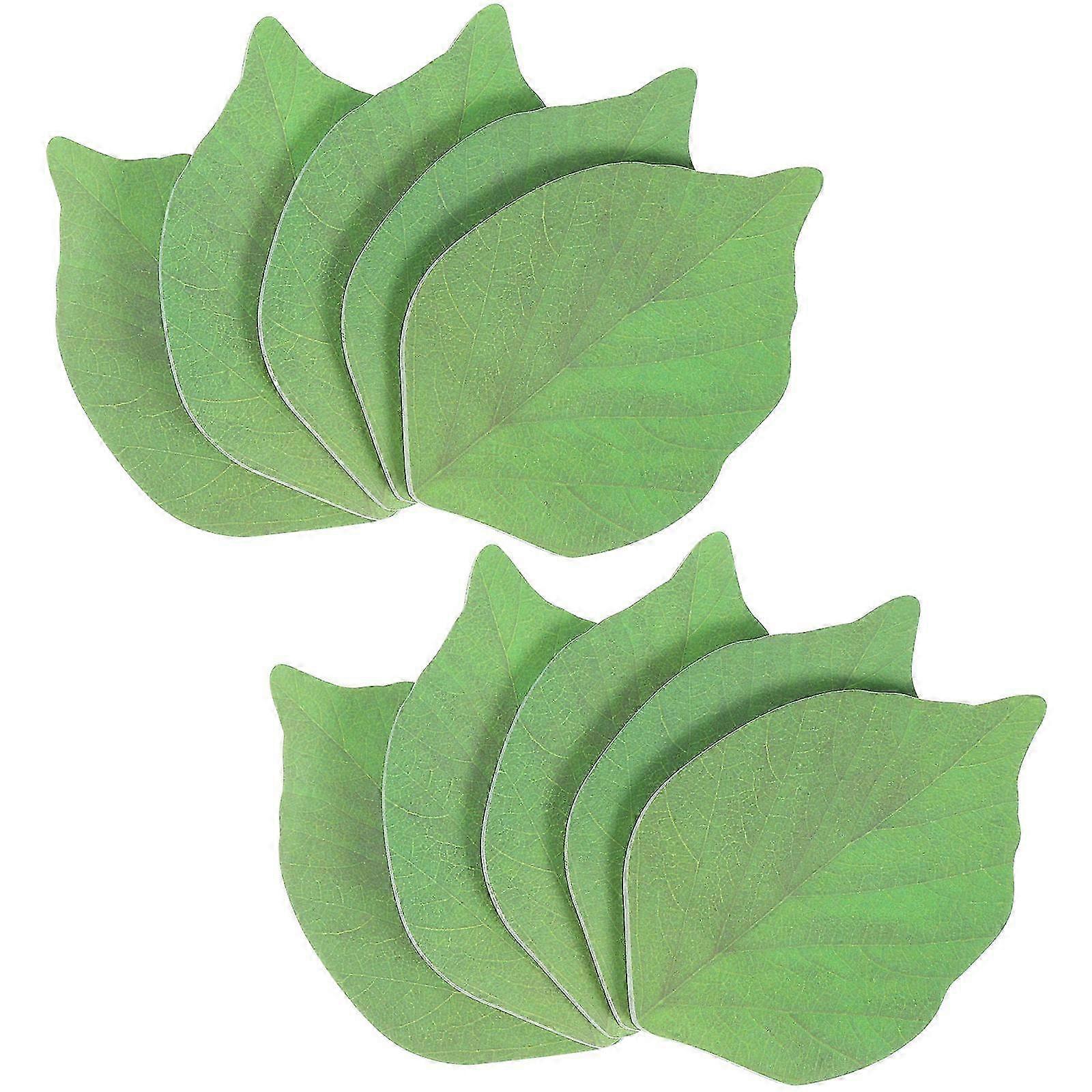 10PCS Simulation Leaf Shaped Memo Notes Delicate Reusable Memo Stickers